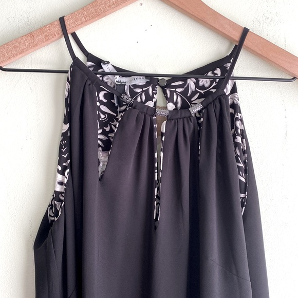 NWT White House Black Market Reversible Sleeveless Halter Dress in Black & Ecru - Picture 10 of 13